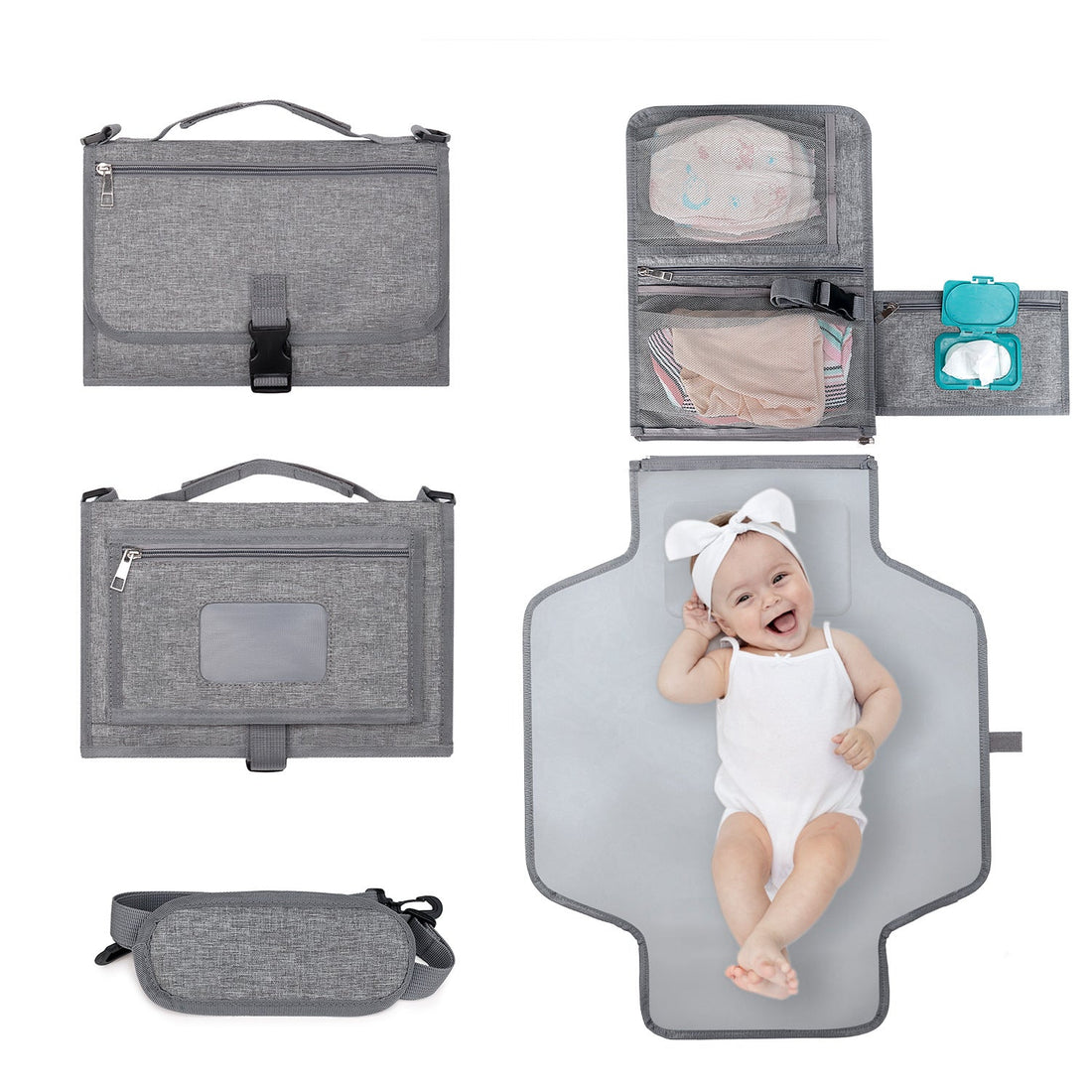 Portable foldable baby changing pad