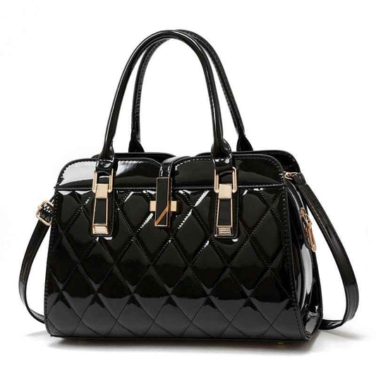 Women's messenger shoulder bag with lock closure