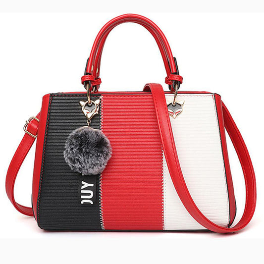 Striped color block tote bag