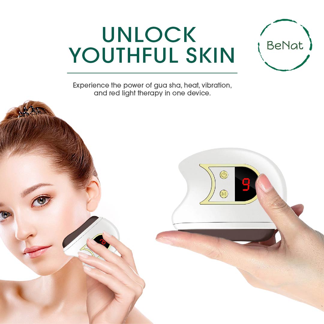 Electric gua sha facial massager with heat