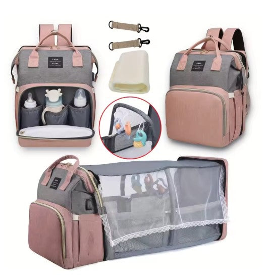 Large capacity diaper bag backpack