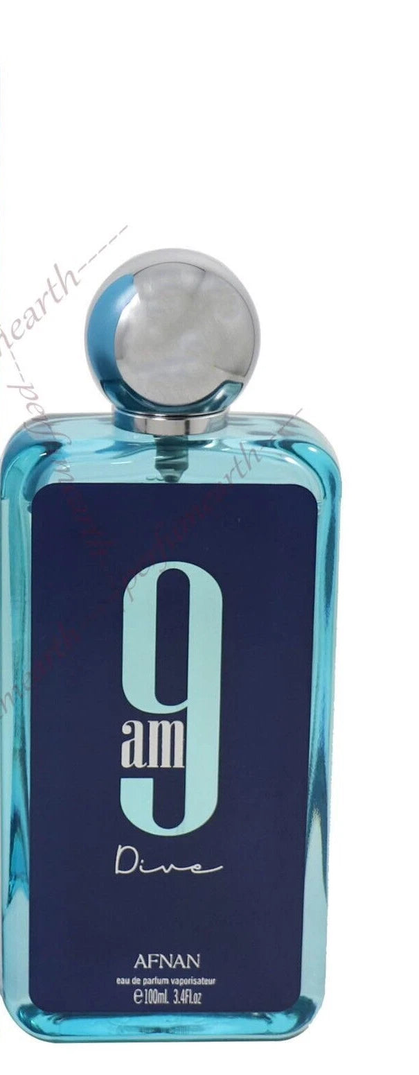 Afnan 9 AM Dive By Afnan 3.4/3.3 oz Edp Spray For Unisex New In No Box Same As Abdus Salam